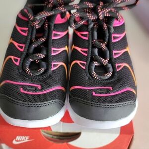 Nike Black and Pink Sneakers with Bold Flame Design Toddler